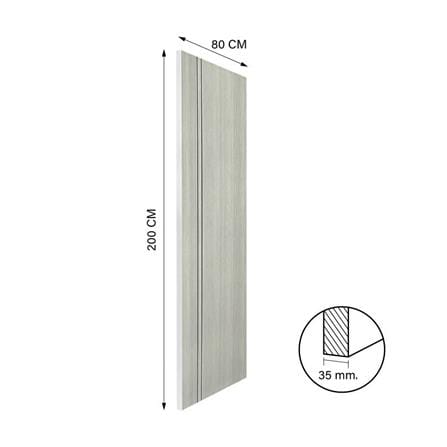ประตูภายใน UPVC ไม่เจาะลูกบิด NAPA UA3B 80x200 ซม. สีเทาลายไม้_4