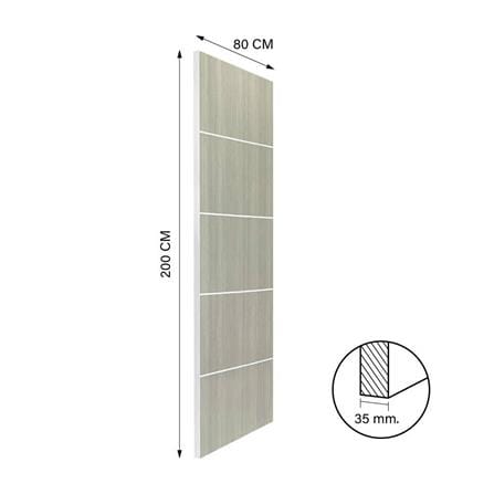 ประตูภายใน UPVC ไม่เจาะลูกบิด NAPA UA5 80x200 ซม. สีเทาลายไม้_4