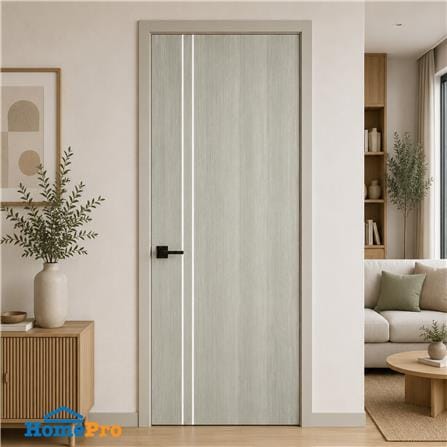 ประตูภายใน UPVC ไม่เจาะลูกบิด NAPA UA3 90x200 ซม. สีเทาลายไม้_3
