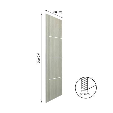 ประตูภายใน UPVC ไม่เจาะลูกบิด NAPA UA24 80x200 ซม. สีเทาลายไม้_4