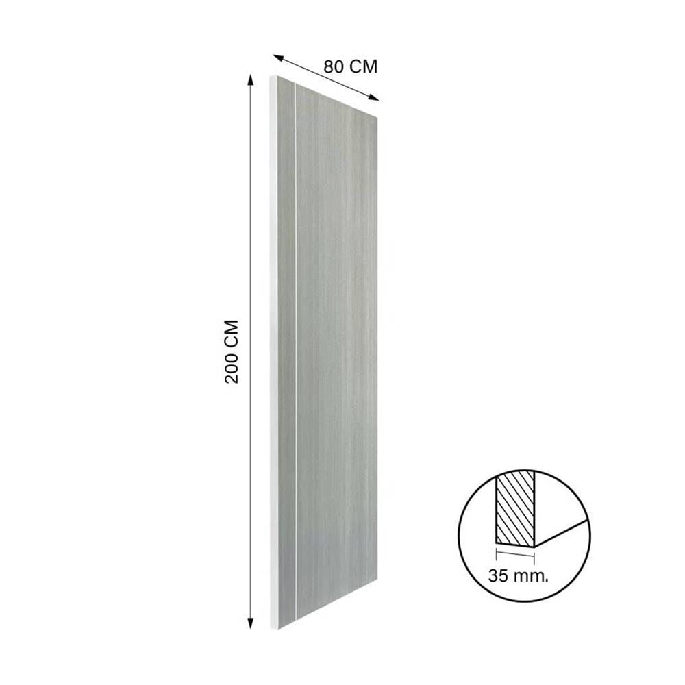 ประตูภายใน UPVC ไม่เจาะลูกบิด NAPA UA2 80x200 ซม. สีเทาลายไม้