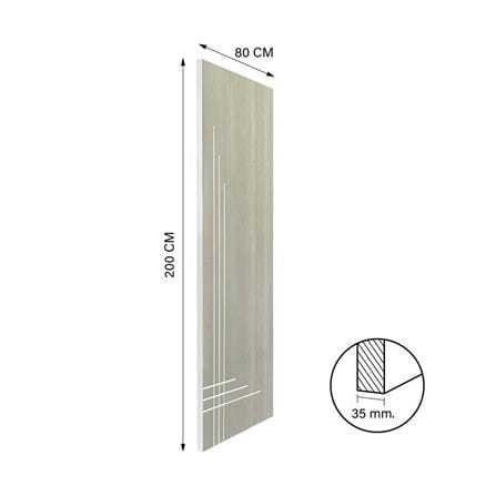 ประตูภายใน UPVC ไม่เจาะลูกบิด NAPA UA12 80x200 ซม. สีเทาลายไม้_4