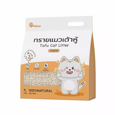 ทรายแมวเต้าหู้ PETUS กลิ่นออริจินัล 7 ลิตร