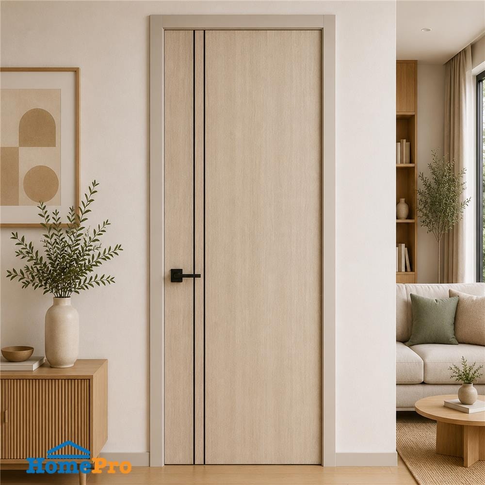ประตูภายใน UPVC ไม่เจาะลูกบิด NAPA UA3B 80x200 ซม. สีน้ำตาลเข้มลายไม้