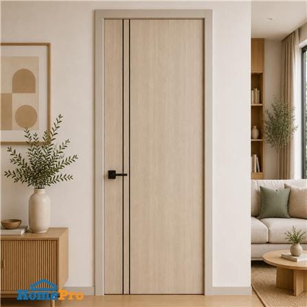ประตูภายใน UPVC ไม่เจาะลูกบิด NAPA UA3B 80x200 ซม. สีน้ำตาลเข้มลายไม้_3