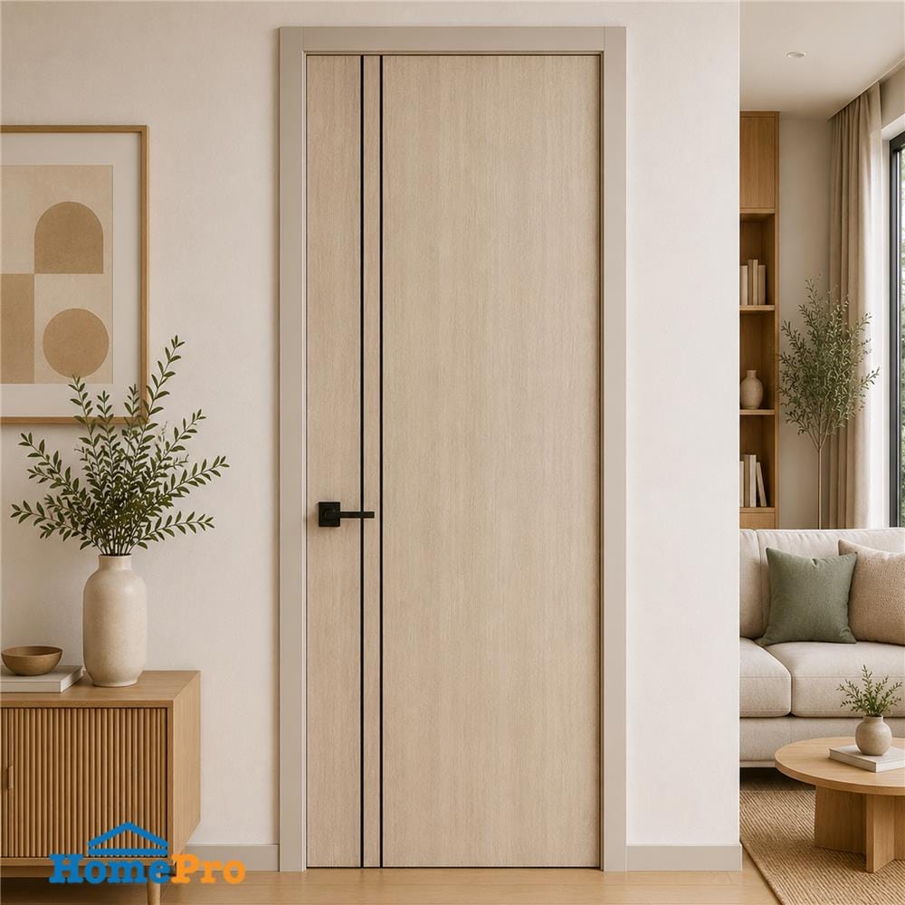 ประตูภายใน UPVC ไม่เจาะลูกบิด NAPA UA3B 90x200 ซม. สีน้ำตาลเข้มลายไม้
