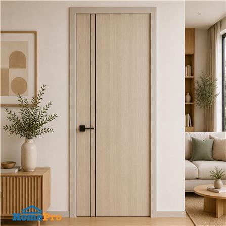 ประตูภายใน UPVC ไม่เจาะลูกบิด NAPA UA3B 90x200 ซม. สีน้ำตาลเข้มลายไม้_3