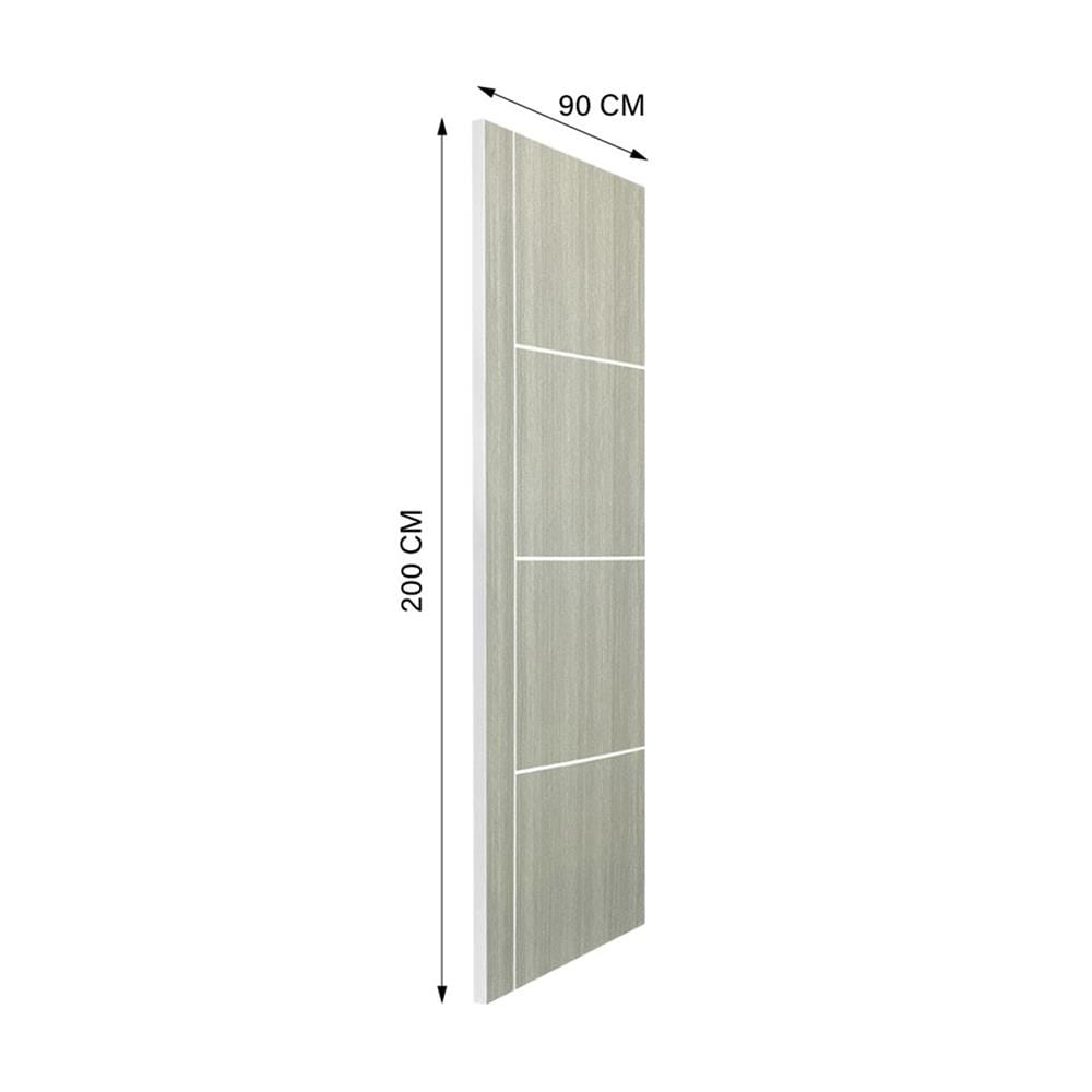 ประตูภายใน UPVC ไม่เจาะลูกบิด NAPA UA24 90x200 ซม. สีเทาลายไม้