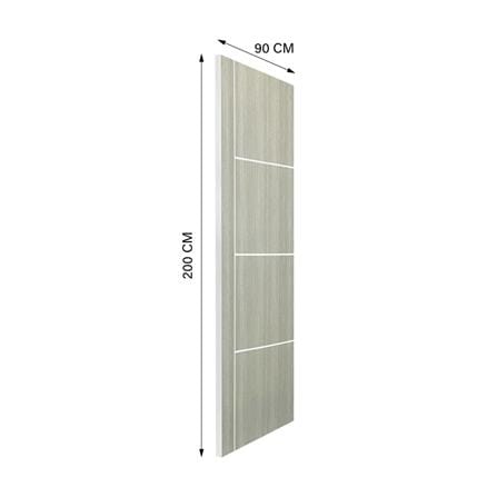 ประตูภายใน UPVC ไม่เจาะลูกบิด NAPA UA24 90x200 ซม. สีเทาลายไม้_4