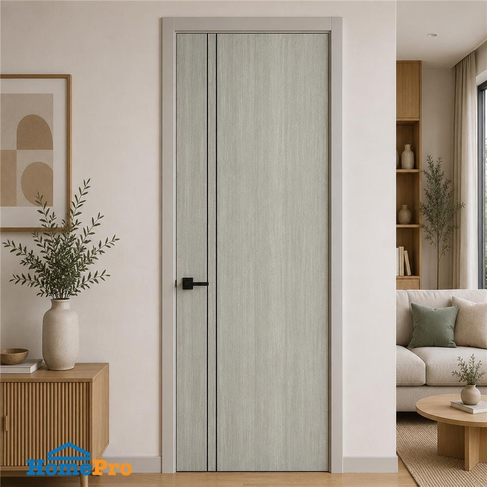 ประตูภายใน UPVC ไม่เจาะลูกบิด NAPA UA3B 90x200 ซม. สีเทาลายไม้