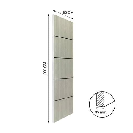 ประตูภายใน UPVC ไม่เจาะลูกบิด NAPA UA5B 80x200 ซม. สีเทาลายไม้_4