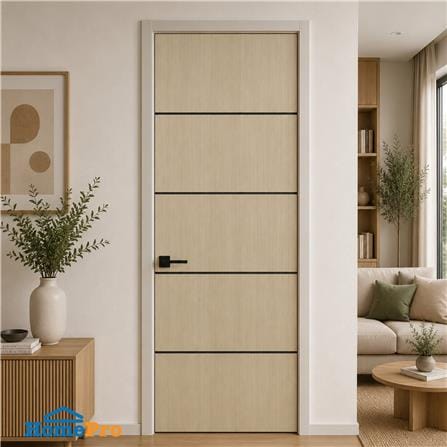 ประตูภายใน UPVC ไม่เจาะลูกบิด NAPA UA5B 90x200 ซม. สีน้ำตาลเข้มลายไม้_3