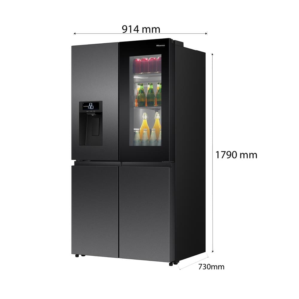 ตู้เย็น MULTI DOOR HISENSE RQ600P7AB 22 คิว สีกระจกดำ อินเวอร์เตอร์