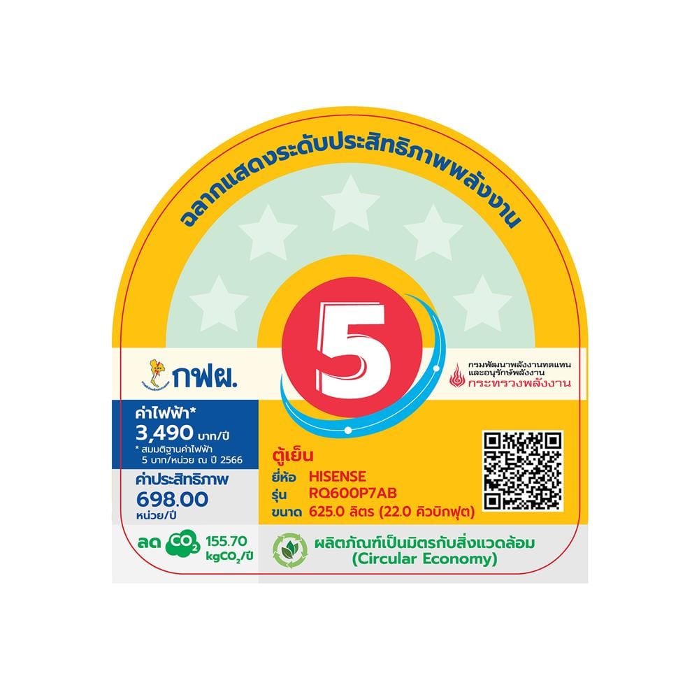 ตู้เย็น MULTI DOOR HISENSE RQ600P7AB 22 คิว สีกระจกดำ อินเวอร์เตอร์