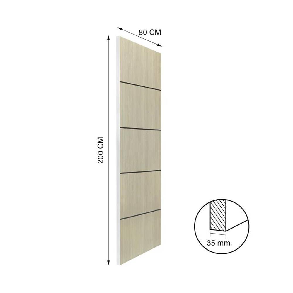 ประตูภายใน UPVC ไม่เจาะลูกบิด NAPA UA5B 80x200 ซม. สีน้ำตาลเข้มลายไม้