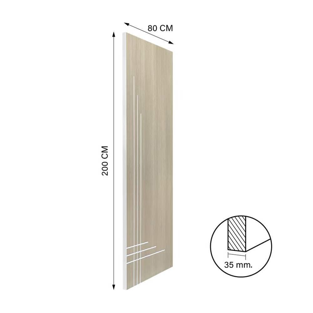 ประตูภายใน UPVC ไม่เจาะลูกบิด NAPA UA12 80x200 ซม. สีน้ำตาลเข้มลายไม้