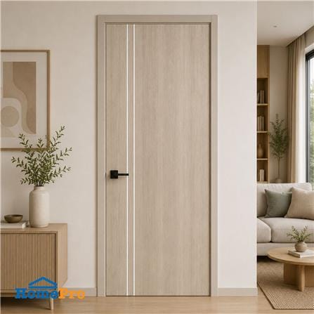 ประตูภายใน UPVC ไม่เจาะลูกบิด NAPA UA3 80x200 ซม. สีน้ำตาลเข้มลายไม้_3