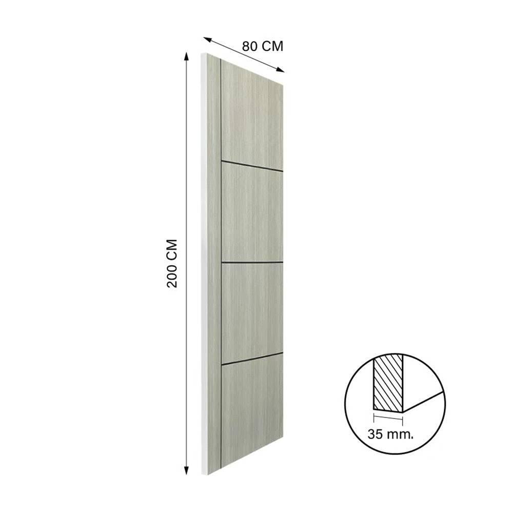 ประตูภายใน UPVC ไม่เจาะลูกบิด NAPA UA24B 80x200 ซม. สีเทาลายไม้