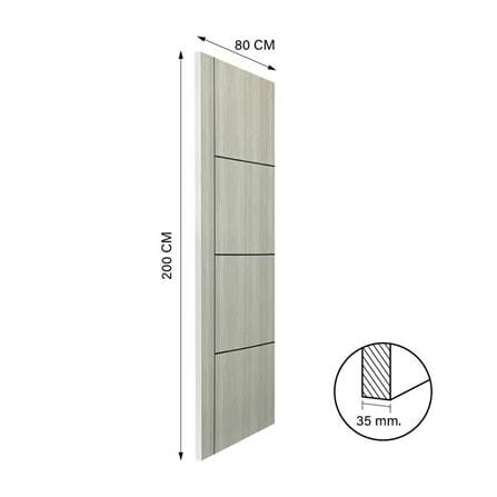 ประตูภายใน UPVC ไม่เจาะลูกบิด NAPA UA24B 80x200 ซม. สีเทาลายไม้_4
