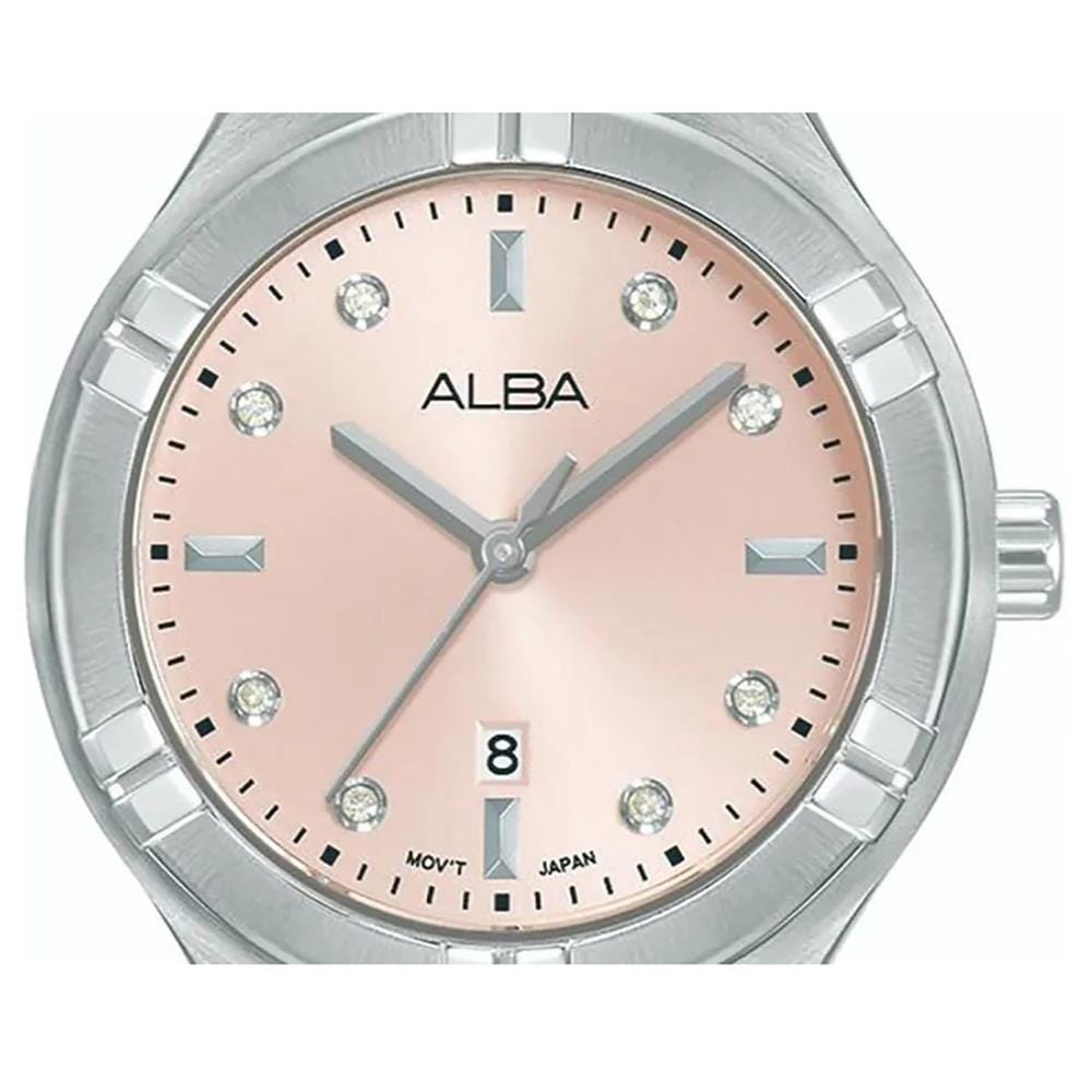 นาฬิกาข้อมือผู้หญิง ALBA รุ่น BOYISH AH7DD3X ขนาด 34 มม. สีชมพูอ่อน