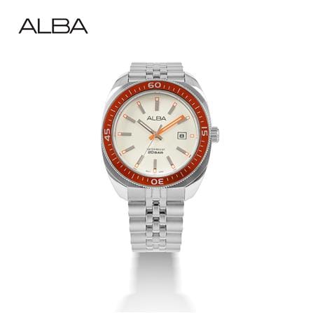 นาฬิกาข้อมือผู้ชาย ALBA SPORTIVE AS9T89X 43 มม. สี SILVER/LIGHT CHAMPAGNE/ORANGE