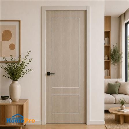 ประตูภายใน UPVC ไม่เจาะลูกบิด NAPA UA13 90x200 ซม. สีน้ำตาลเข้มลายไม้_3