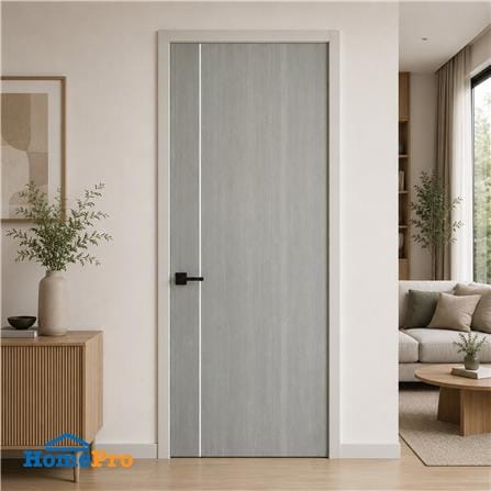 ประตูภายใน UPVC ไม่เจาะลูกบิด NAPA UA2 90x200 ซม. สีเทาลายไม้_3