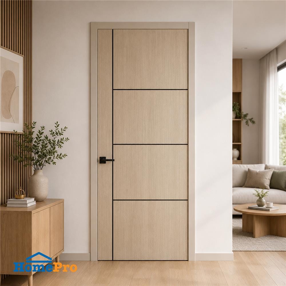 ประตูภายใน UPVC ไม่เจาะลูกบิด NAPA UA24B 80x200 ซม. สีน้ำตาลเข้มลายไม้