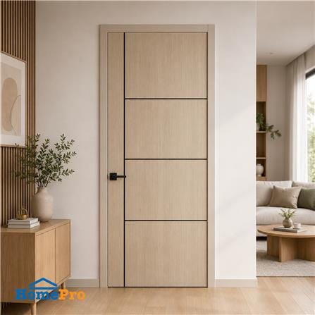 ประตูภายใน UPVC ไม่เจาะลูกบิด NAPA UA24B 80x200 ซม. สีน้ำตาลเข้มลายไม้_3