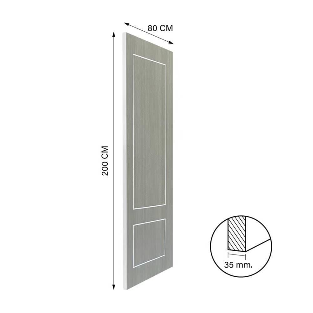 ประตูภายใน UPVC ไม่เจาะลูกบิด NAPA UA13 80x200 ซม. สีเทาลายไม้