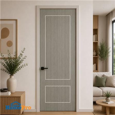 ประตูภายใน UPVC ไม่เจาะลูกบิด NAPA UA13 80x200 ซม. สีเทาลายไม้_3