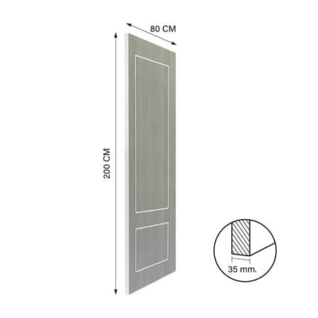 ประตูภายใน UPVC ไม่เจาะลูกบิด NAPA UA13 80x200 ซม. สีเทาลายไม้_4