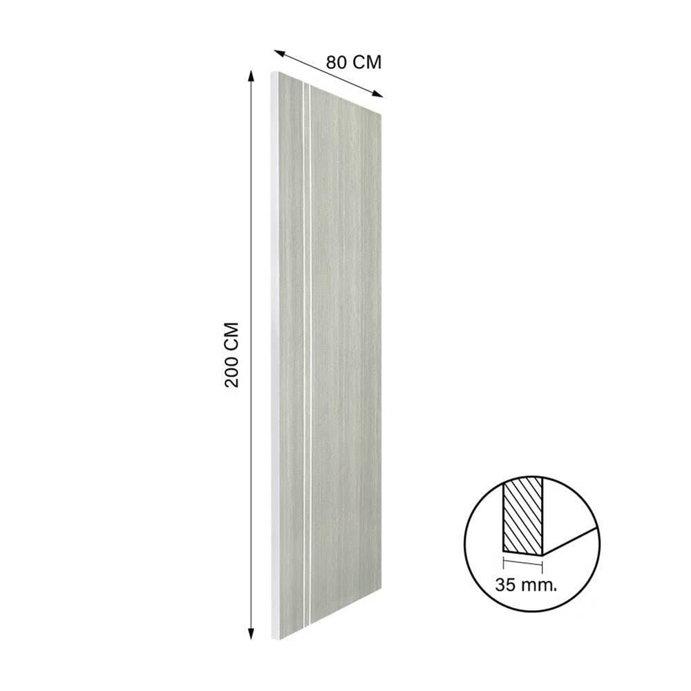 ประตูภายใน UPVC ไม่เจาะลูกบิด NAPA UA3 80x200 ซม. สีเทาลายไม้