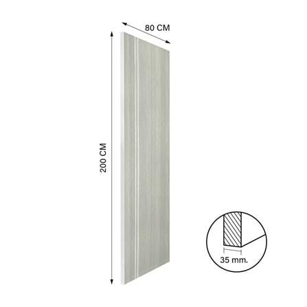 ประตูภายใน UPVC ไม่เจาะลูกบิด NAPA UA3 80x200 ซม. สีเทาลายไม้_4