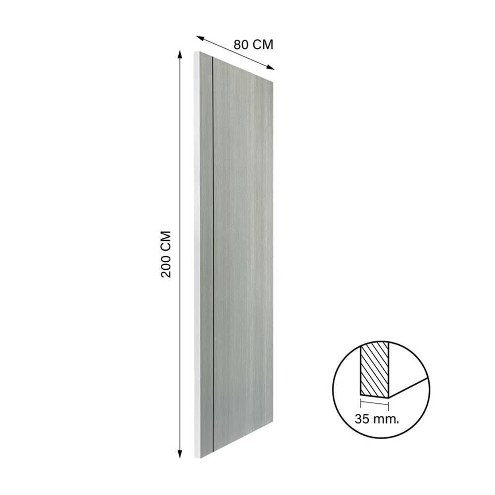 ประตูภายใน UPVC ไม่เจาะลูกบิด NAPA UA2B 80x200 ซม. สีเทาลายไม้