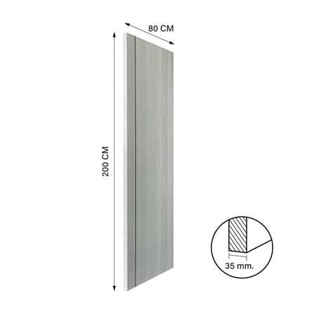 ประตูภายใน UPVC ไม่เจาะลูกบิด NAPA UA2B 80x200 ซม. สีเทาลายไม้_4