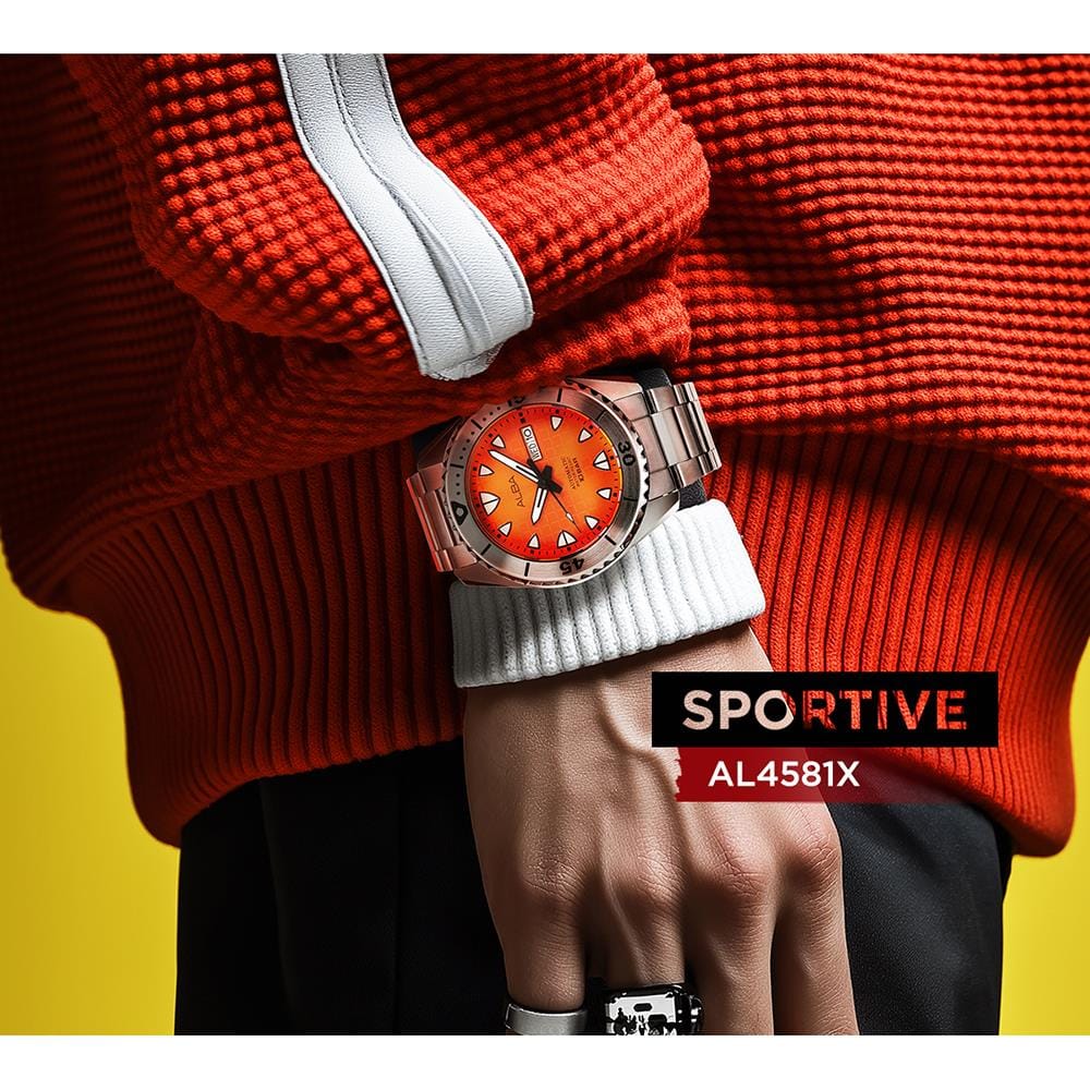 นาฬิกาข้อมือผู้ชาย ALBA รุ่น SPORTIVE AL4581X ขนาด 44.5 มม. สีส้ม