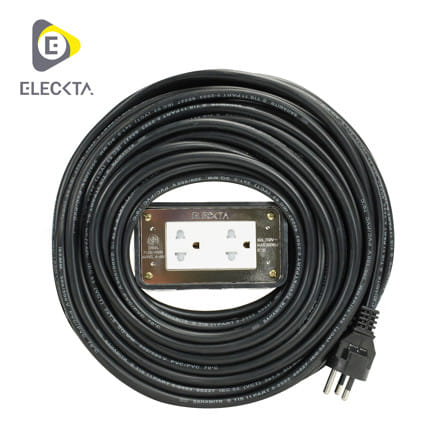 บล็อคยาง 2x4 พร้อมสาย VCT 3x1.5 2 ช่อง ELECKTA 20 เมตร_0