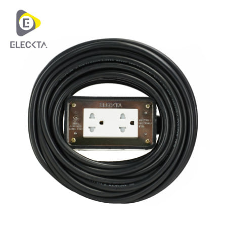 บล็อคยาง 2x4 พร้อมสาย VCT 3x1.5 2 ช่อง ELECKTA 10 เมตร_0