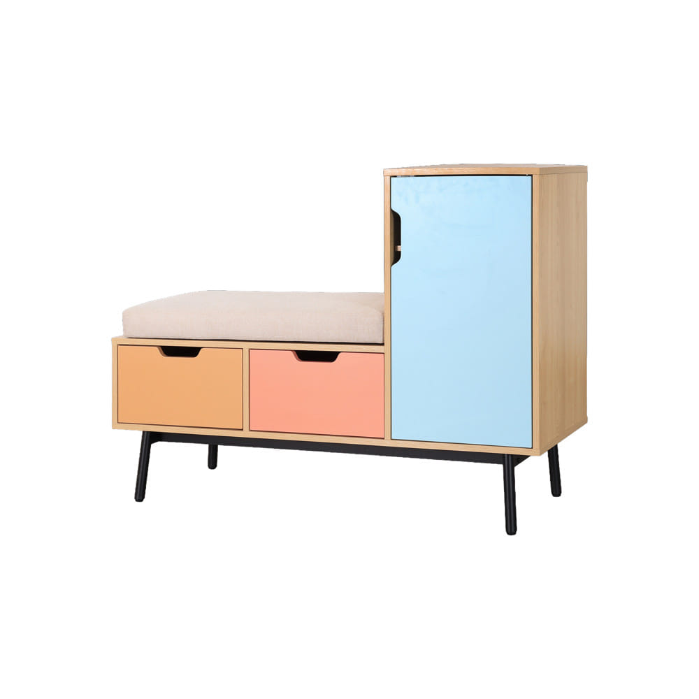 ตู้วางรองเท้า FURDINI CUBE-A 114 ซม. สีส้ม/ชมพู/ฟ้า_0