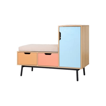 ตู้วางรองเท้า FURDINI CUBE-A 114 ซม. สีส้ม/ชมพู/ฟ้า_1