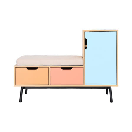 ตู้วางรองเท้า FURDINI CUBE-A 114 ซม. สีส้ม/ชมพู/ฟ้า_2