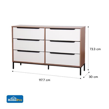 ตู้ลิ้นชัก 6 ลิ้นชัก FURDINI STOREX 117.7 ซม. สีวอลนัท/ขาว_4