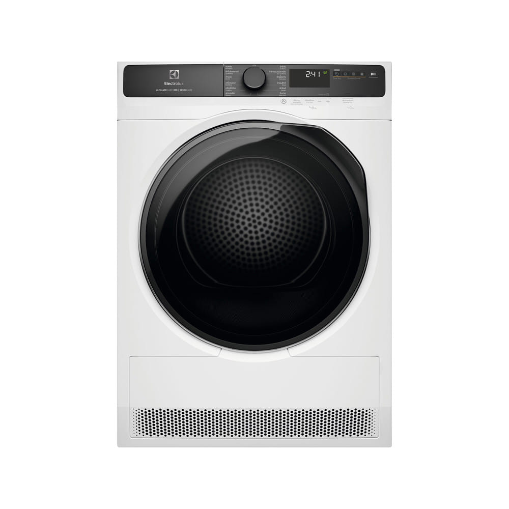 เครื่องอบผ้าฝาหน้าพร้อมขาตั้ง ELECTROLUX EDH803J5WCR 8 กก. HEATPUMP สีขาว