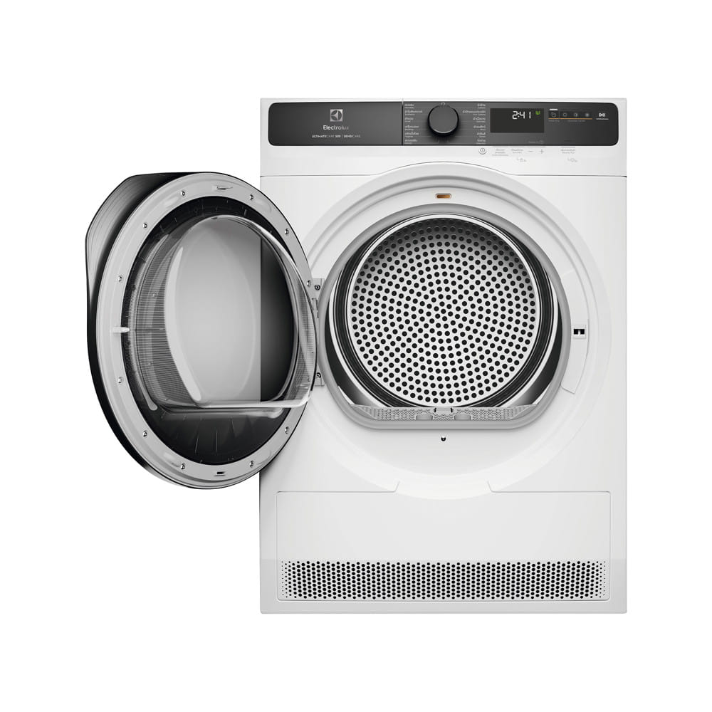 เครื่องอบผ้าฝาหน้าพร้อมขาตั้ง ELECTROLUX EDH803J5WCR 8 กก. HEATPUMP สีขาว