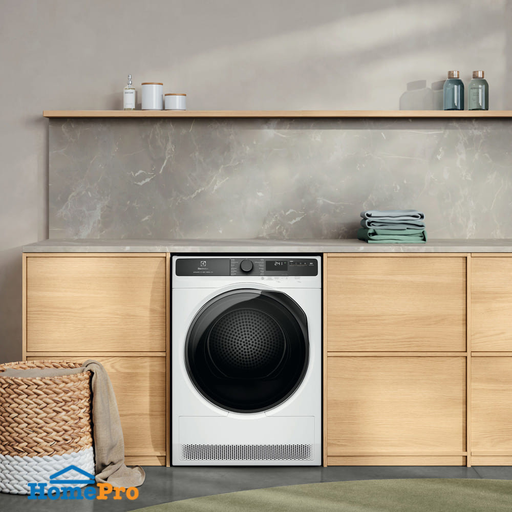 เครื่องอบผ้าฝาหน้าพร้อมขาตั้ง ELECTROLUX EDH803J5WCR 8 กก. HEATPUMP สีขาว
