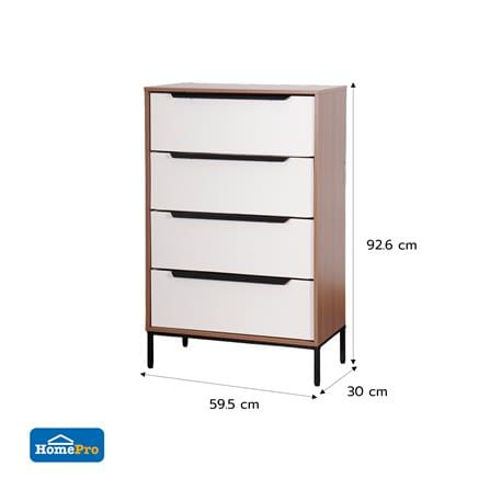 ตู้ลิ้นชัก 4 ลิ้นชัก FURDINI STOREX 59.5 ซม. สีวอลนัท/ขาว_5