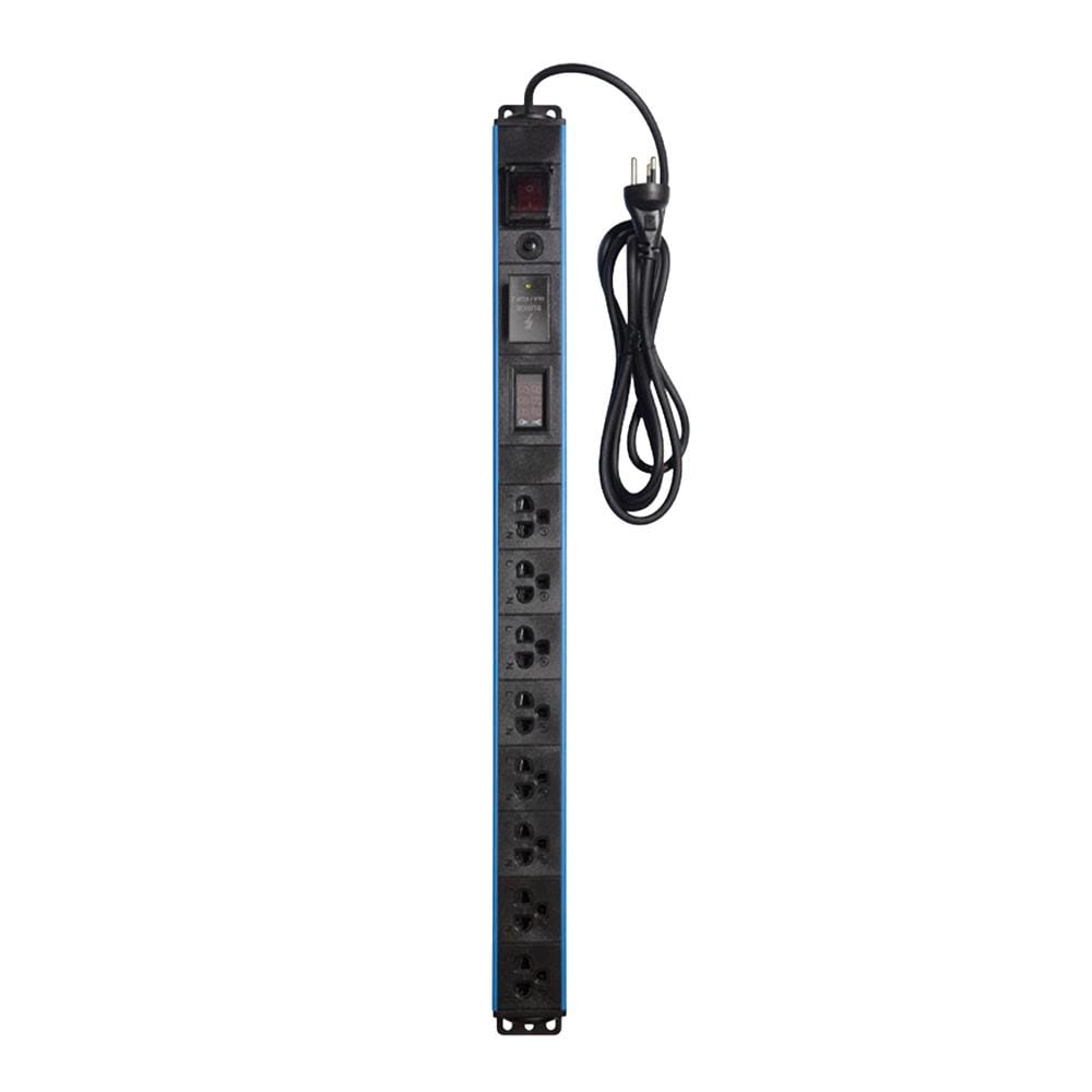 รางปลั๊กไฟตู้ RACK 8 ช่อง 1 สวิตซ์ GLINK GPDU-13B 2 ม. สีดำฟ้า