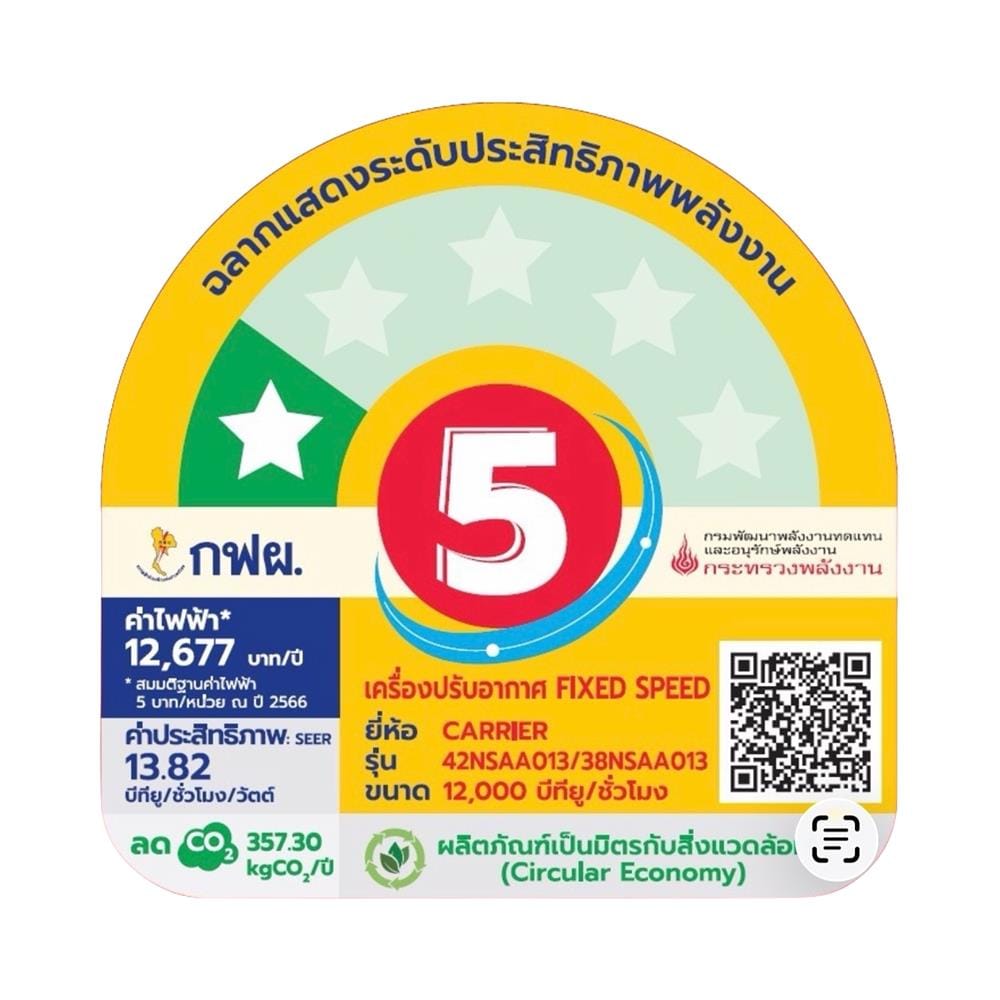 แอร์ผนัง CARRIER 42NSAA013/38NSAA013 12000 บีทียู