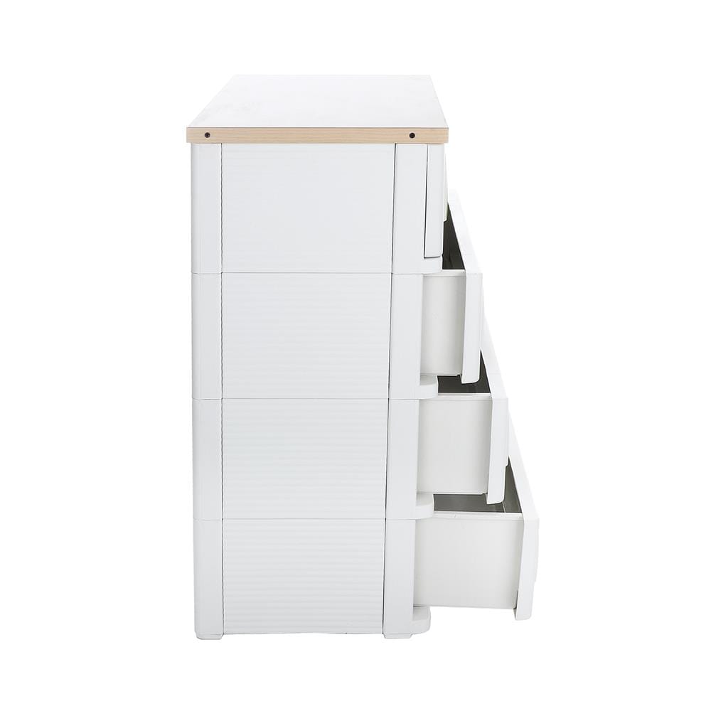 ตู้ลิ้นชัก 4 ชั้น STACKO SUMO-WOOD TOP 62x40x90 ซม. สีขาว
